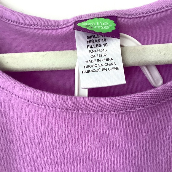 Dolly & Me Girl And 18” Doll Matching Outfits Set Size 10 Purple Tunic Leggings - Picture 6 of 15
